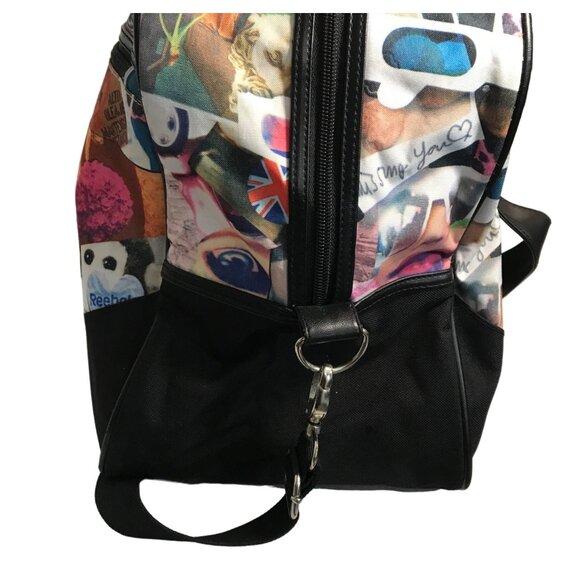 Reebok Weekender Duffle Travel Bag Collage Print Polka Dot Lining 19" Like New - Picture 4 of 16